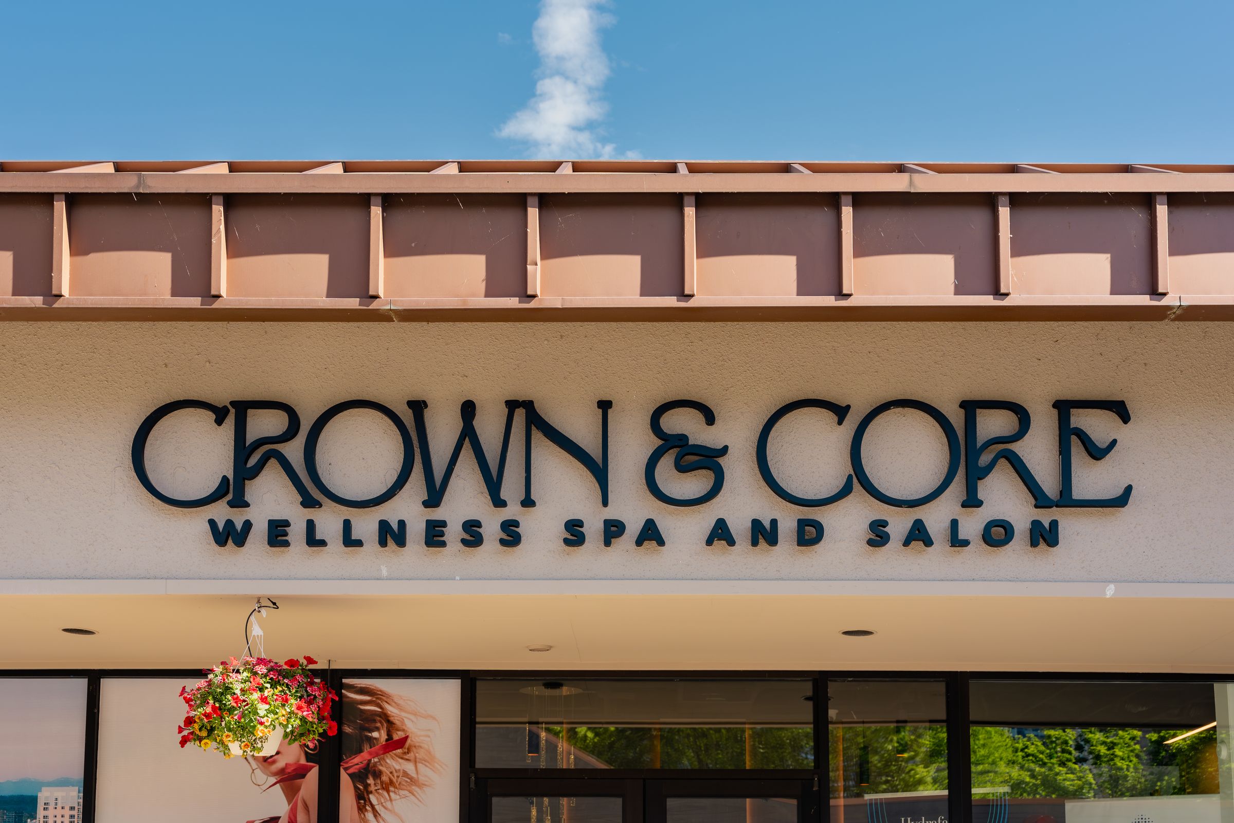 Exterior of Crown & Core Wellness Spa + Salon on Bellevue Way NE